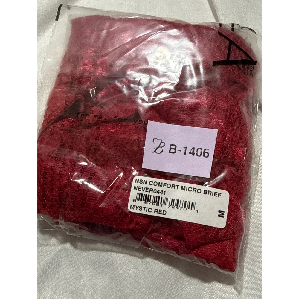 Cosabella Never Say Never Men's Lace Micro Brief Red Sexy Luxury Comfort M NWT